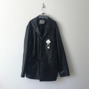A. Collezioni faux leather jacket black